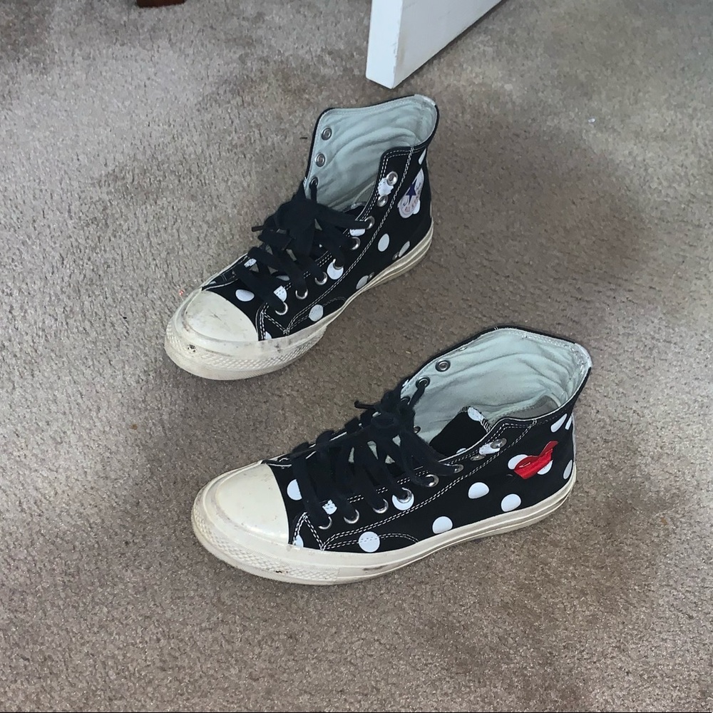 Come Des Garcion Polka dot Chucks